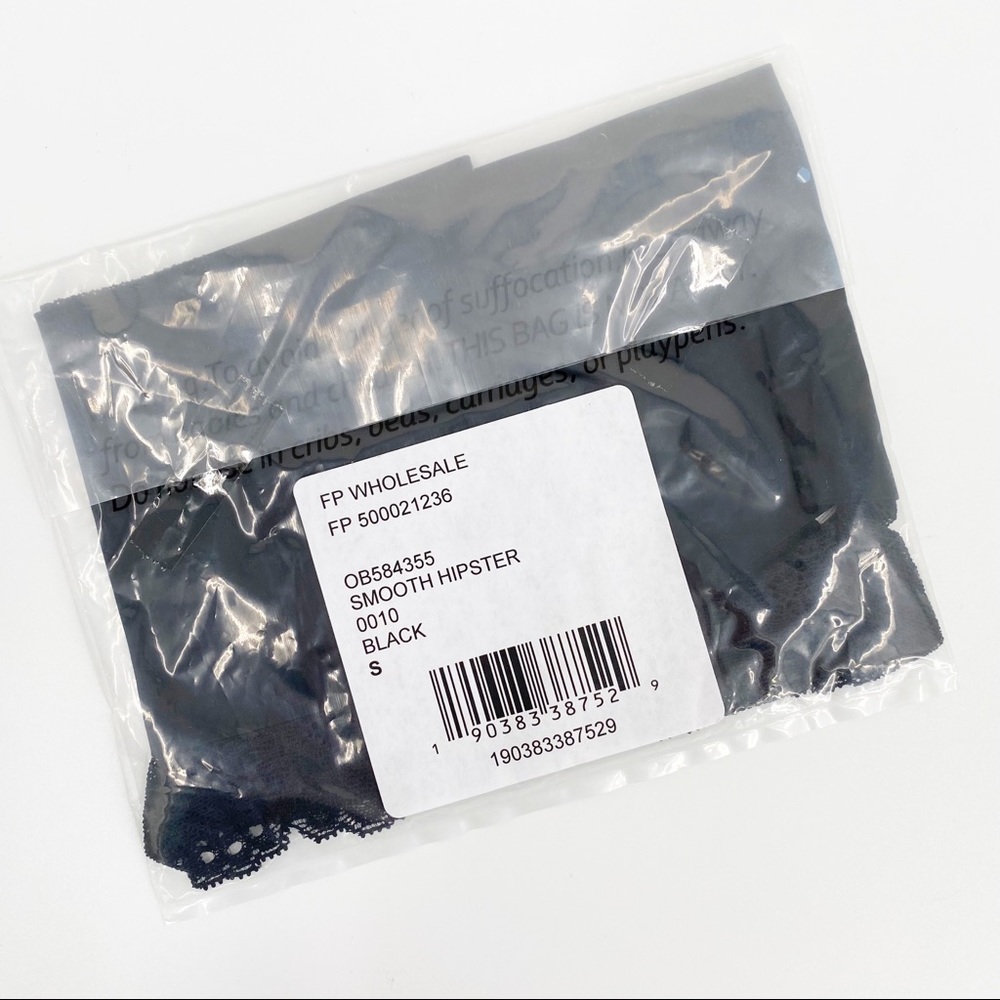 Free People Smooth-Front Hipster Sheer-Lace Back Panty Black NEW SEALED - Picture 8 of 11